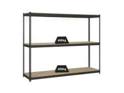 PROREGAL Schwerlastregal Mid Wood Yeti Three HxBxT 150 x 150 x 45 cm Fachlast 400 kg Anthrazit