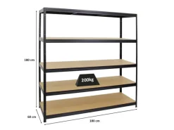 PROREGAL Metallregale|Schwerlastregal^Schwerlastregal Giant Elephant HxBxT 180 x 180 x 60 cm Fachlast 200 kg