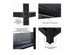 PROREGAL Schwerlastregal^Schwerlastregal Ragnar HxBxT 180x90x40cm 5 Stahlplatten-Ebenen Fachlast 125 kg