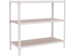 PROREGAL Schwerlastregal^Schwerlastregal Baby Muli HxBxT 90 x 100 x 50 cm 3 Fachböden Fachlast 150 kg Weiß