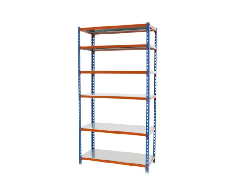 PROREGAL Schwerlastregal Giant Metal Shark HxBxT 250 x 100 x 50 cm Fachlast 180 kg Blau-Orange