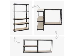 PROREGAL Schwerlastregal^Schwerlastregal Giant Tiger HxBxT 200 x 120 x 40 cm Fachlast 265 kg 5-Ebenen Schwarz