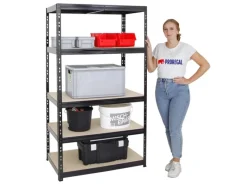 PROREGAL Schwerlastregal Tiger HxBxT 180 x 100 x 60 cm Fachlast 265 kg 5-Ebenen