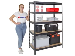 PROREGAL Metallregale|Kellerregale^Schwerlastregal Rivet HxBxT 180 x 120 x 60 cm Fachlast 250 kg Innovatives Stecksystem