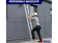PROREGAL Sprossen-Anlegeleiter Economy Plus Ohne Traverse 9 Sprossen Arbeitshöhe 3,46 m Traglast 150 kg