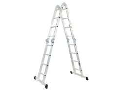 PROREGAL Leitern^Sprossen-Mehrzweckleiter MULTISTEP mit Gerüstplattform Aluminium 4x4 Sprossen bis zu 4,6 m Höhe Traglast 150kg