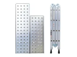 PROREGAL Leitern^Sprossen-Mehrzweckleiter MULTISTEP mit Gerüstplattform Aluminium 4x4 Sprossen bis zu 4,6 m Höhe Traglast 150kg