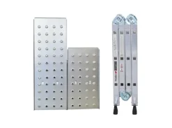 PROREGAL Leitern^Sprossen-Mehrzweckleiter MULTISTEP mit Gerüstplattform Aluminium 4x3 Sprossen bis zu 3,6 m Höhe Traglast 150kg