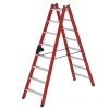 PROREGAL Klapptritte^Stufen-Stehleiter Beidseitig Begehbar GFK & Alu 2 x 8 Stufen