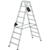 PROREGAL Klapptritte^Stufen-Stehleiter Beidseitig Begehbar 2 x 9 Stufen