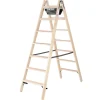 PROREGAL Klapptritte^Stufen-Stehleiter Holz Beidseitig Begehbar 2 x 7 Stufen