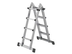 PROREGAL Teleskopleiter 4-Teilig mit Traverse 4 x 4 Sprossen