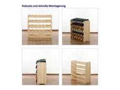 PROREGAL Flaschenregale^Weinregal Pinotwine C HxBxT 61,6 x 63,2 x 26,5 cm 24 Flaschen Massives Kiefernholz Natur Unbehandelt