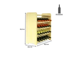 PROREGAL Flaschenregale^Weinregal Pinotwine C HxBxT 61,6 x 63,2 x 26,5 cm 24 Flaschen Massives Kiefernholz Natur Unbehandelt