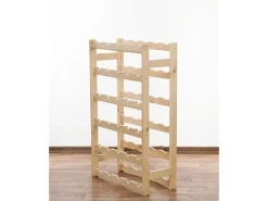 PROREGAL Holzregale|Flaschenregale^Weinregal Pinotwine HxBxT 86 x 53 x 25 cm 30 Flaschen Massives Kiefernholz Natur Unbehandelt