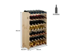 PROREGAL Weinregal Pinotwine C HxBxT 87,2 x 63,2 x 26,5 cm 42 Flaschen Massives Kiefernholz Natur Unbehandelt