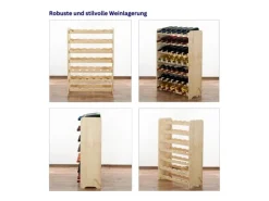 PROREGAL Weinregal Pinotwine C HxBxT 87,2 x 63,2 x 26,5 cm 42 Flaschen Massives Kiefernholz Natur Unbehandelt