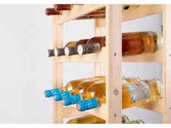 PROREGAL Regale Massivholz^Weinregal Pinotwine HxBxT 166 x 43,4 x 25 cm 44 Flaschen Massives Kiefernholz Natur unbehandelt