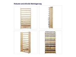 PROREGAL Regale Massivholz^Weinregal Pinotwine C HxBxT 138,4 x 72,8 x 26,5 cm 77 Flaschen Massives Kiefernholz Geölt