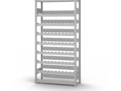 PROREGAL Flaschenregale^Weinregal Stecksystem T-Profil Grundregal HxBxT 200 x 100 x 30 cm Fachlast 35 kg 8 Ebenene Für 152 Flaschen Lichtgrau