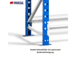 PROREGAL Büroregale^Weitspannregal Maximus Pro Grundregal HxBxT 250 x 260 x 50 cm 2 Ebenen Spanplatten Fachboden Fachlast 490 kg Lichtblau & Lichtgrau