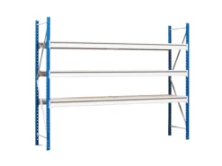 PROREGAL Weitspannregal Maximus Pro Grundregal HxBxT 250 x 175 x 50 cm 4 Ebenen Spanplatten Fachboden Fachlast 770 kg Lichtblau & Lichtgrau