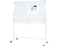 PROREGAL Pinnwände^Whiteboard HxBxT 186x160x50 cm Mobil Rollbar Inkl. Zubehör Magnettafel Memoboard Pinnwand