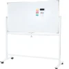 PROREGAL Pinnwände^Whiteboard HxBxT 186x186x56 cm Mobil Rollbar Inkl. Zubehör Magnettafel Memoboard Pinnwand