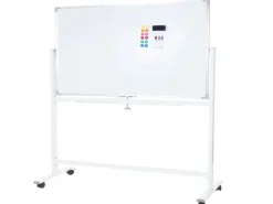 PROREGAL Pinnwände^Whiteboard HxBxT 186x186x56 cm Mobil Rollbar Inkl. Zubehör Magnettafel Memoboard Pinnwand
