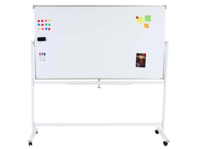 PROREGAL Pinnwände^Whiteboard HxBxT 186x186x56 cm Mobil Rollbar Inkl. Zubehör Magnettafel Memoboard Pinnwand