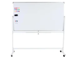 PROREGAL Pinnwände^Whiteboard HxBxT 186x186x56 cm Mobil Rollbar Inkl. Zubehör Magnettafel Memoboard Pinnwand