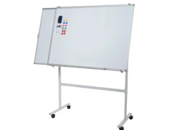 PROREGAL Whiteboard HxBxT 167x186x57 cm Mobil Rollbar Inkl. Zubehör Mit Ausziehbarer Tafel Magnettafel Memoboard Pinnwand