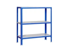 PROREGAL Wohnregal Living Koala Metal mit 3 Fachböden HxBxT 90 x 80 x 40 cm Fachlast 150 kg Blau/Weiß