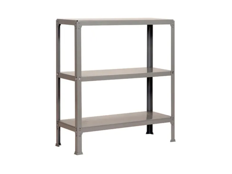PROREGAL Büroregale^Wohnregal Living Koala Metal mit 3 Fachböden HxBxT 90 x 80 x 30 cm Fachlast 150 kg Grau/Grau