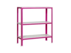 PROREGAL Wohnregal Living Koala Metal mit 3 Fachböden HxBxT 90 x 100 x 30 cm Fachlast 150 kg Rosa/Weiß