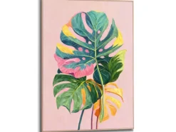Reinders Gerahmtes Bild Colourful Leafs für Wohnzimmer 70 cm x 50 cm Mehrfarbig