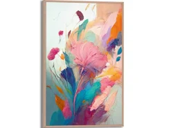 Bilder^Reinders Gerahmtes Bild Farbenfrohe Blumen für Wohnzimmer 30 x 20 cm Mehrfarbig