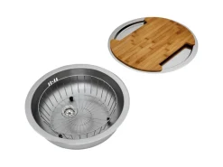 Respekta Schränke^Rundbecken Set Edelstahl