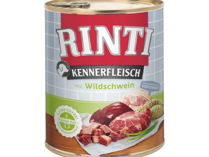 Rinti Hunde-Nassfutter Kennerfleisch Wildschwein 800 g