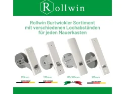 Rollwin Rolladen Gurtwickler Unterputz 135mm Lochabstand Mit Gurtwickler Blende Weiß Ohne Gurt Rollo Wickler Mit Blende