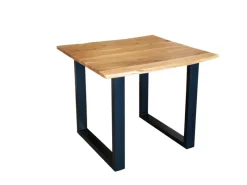 Klarlacke^SAM Esstisch Baumkante Massiv Akazie Natur 90 x 90 Schwarz QUINN