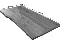 Tische^SAM Tischplatte Baumkante Akazie Cognac 140 x 80 cm Esra