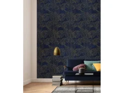 Sanders & Sanders Fototapeten^Fototapete Blätter Blau und Gold 200 x 280 cm 611839