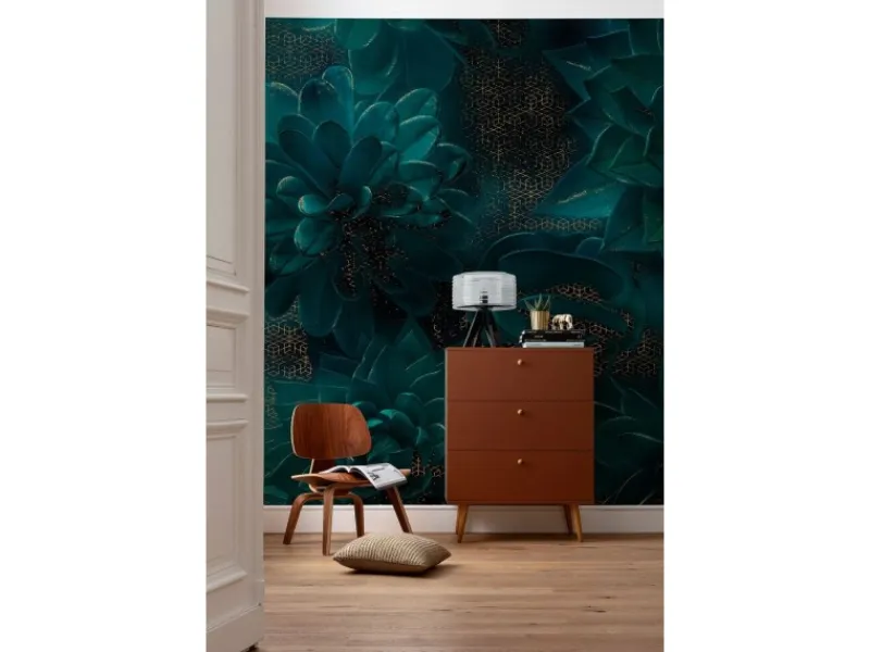 Sanders & Sanders Fototapeten^Fototapete Blumen Petrolgrün 400 x 280 cm 611862