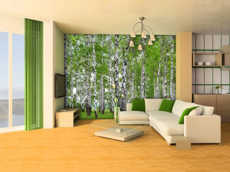 Sanders & Sanders Fototapete Bewaldete Landschaft Grün 360 x 270 cm 600417