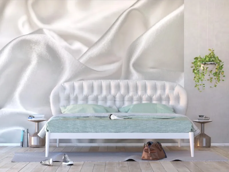 Sanders & Sanders Fototapeten^Fototapete Seide In 3D-Optik Weiß 360 x 270 cm 600474