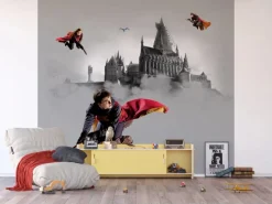Sanders & Sanders Fototapete Harry Potter Hogwarts Grau und Rot 3 x 2,7 m 601188