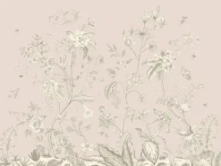 Sanders & Sanders Poster Blumenmuster Beige 1.1 x 1.55 m 601241