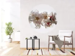 Sanders & Sanders Selbstklebende Runde Tapete Blumen Weiß und Rosa Ø 140 cm 601130