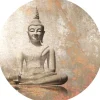 Sanders & Sanders Wandtattoos^Selbstklebende Runde Tapete Budha Beige Ø 140 cm 601126